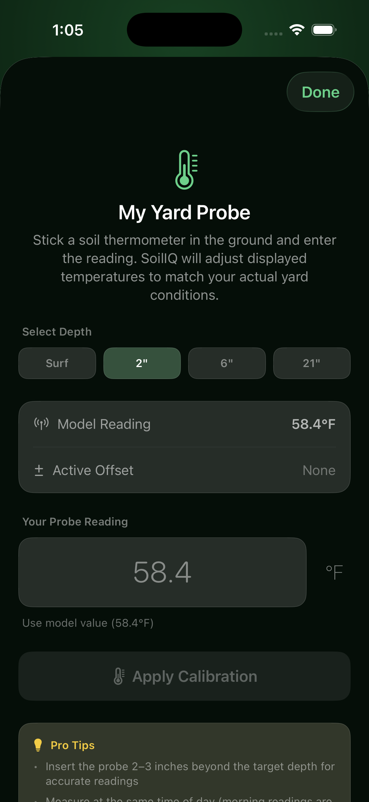 SoilIQ My Yard probe calibration